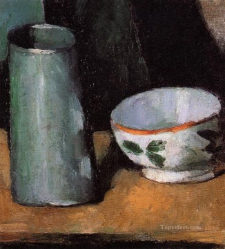  jarra Pintura - Bodegón Cuenco y Jarra de Leche Paul Cezanne